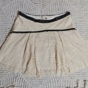 Free People White Lace Skirt